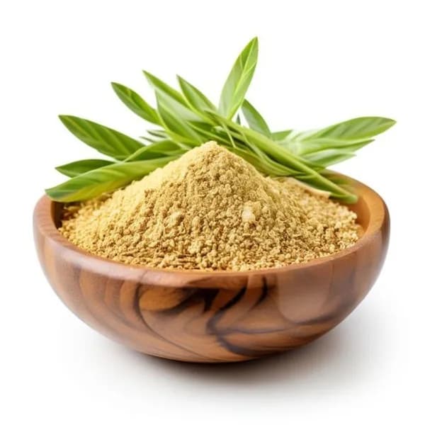 Export Quality Lemongrass Whole Spice And Fine Powder In Wooden Bowl Macro Textu