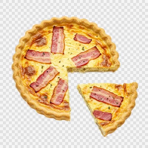 フランス風キッシュロレーヌ ベーコンチーズ セイボリーパイ 透明PNG