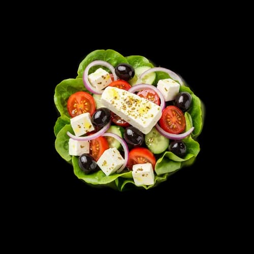 Frischer Griechischer Salat Feta Oliven Olivenöl Transparent PNG
