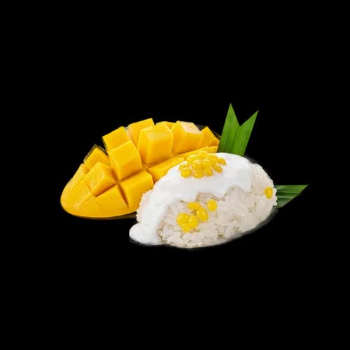Frischer Mango Klebreis Dessert Kokoscreme Thai Transparent PNG