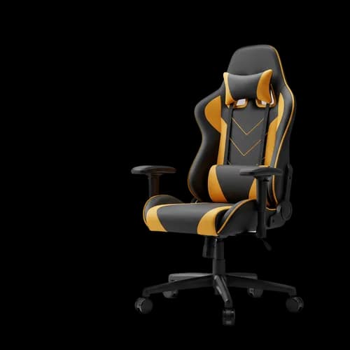 Modern black and orange ergonomic gaming chair – Gratis + PNG + Download