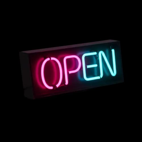 Neon open sign for shop business