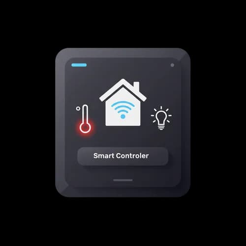 Smart home control panel icon with wireless connection