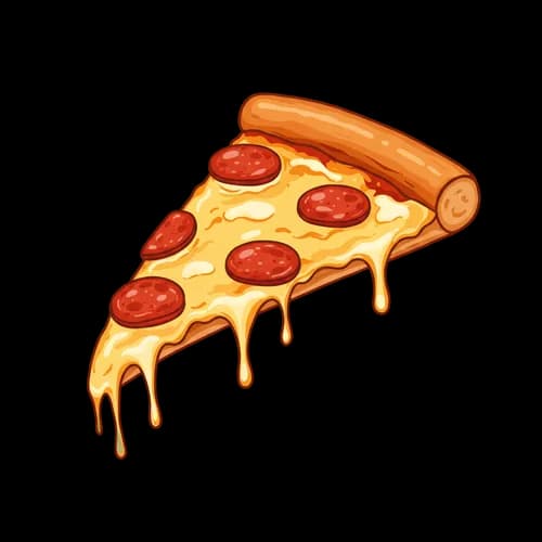 Pixel art pepperoni pizza slice with melting cheese