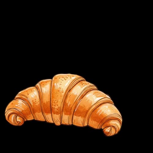 Fresh golden croissant pastry isolated on a simple view JPG Image