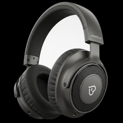 Black wireless headphones for music and audio listening