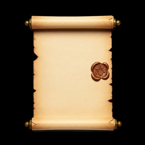 Old vintage paper scroll with a wax seal