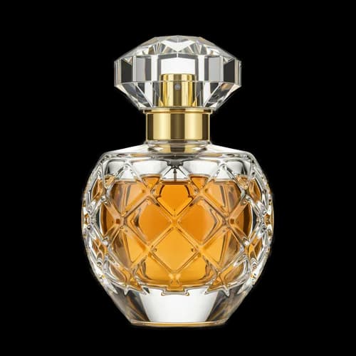 Botella de perfume de lujo (líquido dorado, tapa de cristal) descarga gratuita