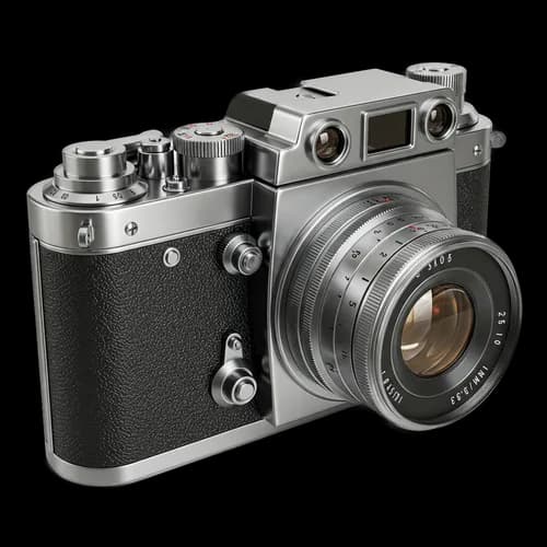 Vintage silver and black film camera