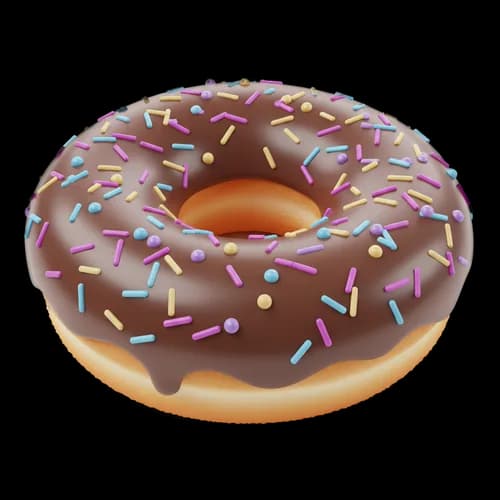 Delicious chocolate donut with colorful sprinkles on top