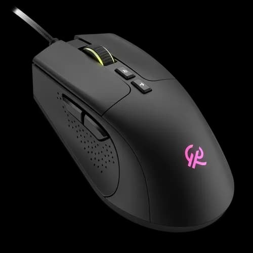 Black wired gaming mouse with programmable buttons