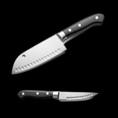 Couteau de cuisine professionnel en acier avec manche noir téléchargement gratui