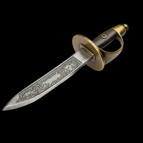 Vintage decorative metal dagger with an ornate handle