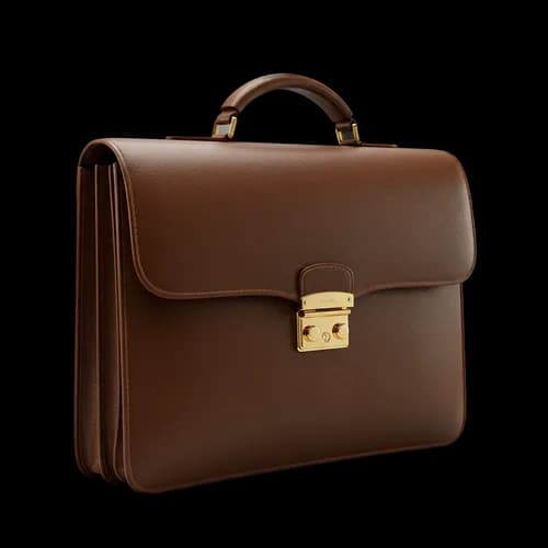 Classic brown leather briefcase for business professionals