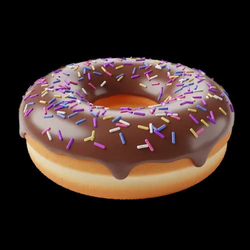 Delicious chocolate donut with colorful sprinkles