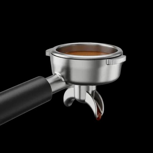 Espresso coffee portafilter with fresh brew