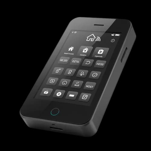 Black smartphone with digital keypad screen display
