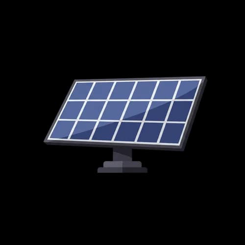 Solar panel icon for renewable energy and power concept
