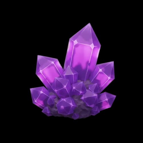 Shiny purple crystal cluster icon