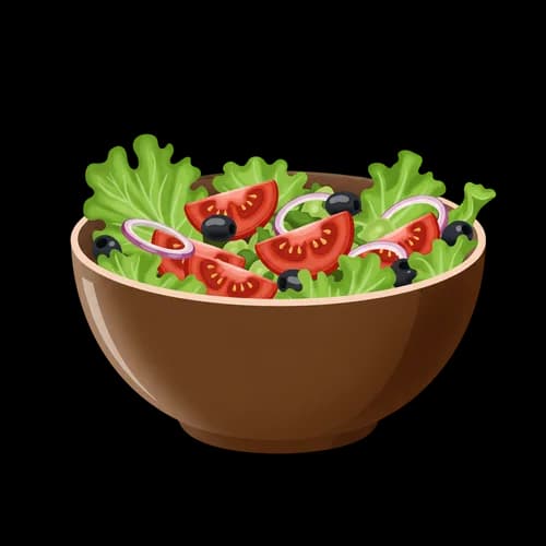 Fresh vegetable salad in a brown bowl