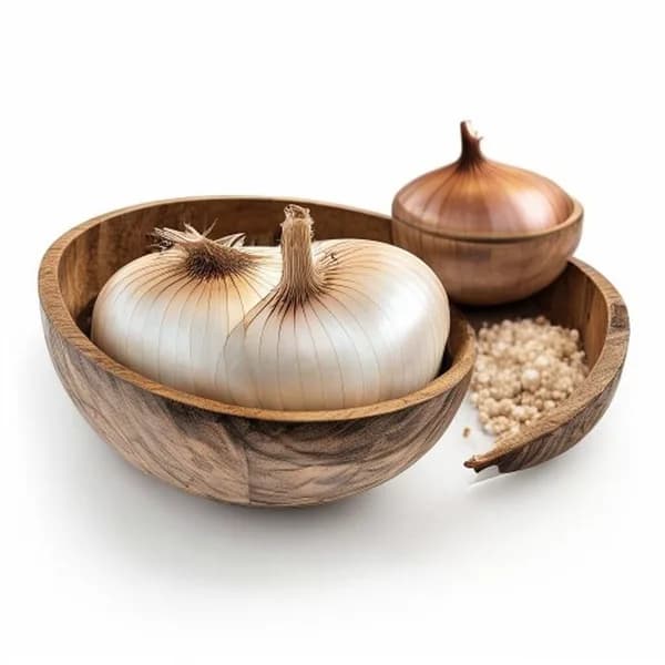 High Detail Onion Whole And Ground Form Product Packshot Style Front View Side V