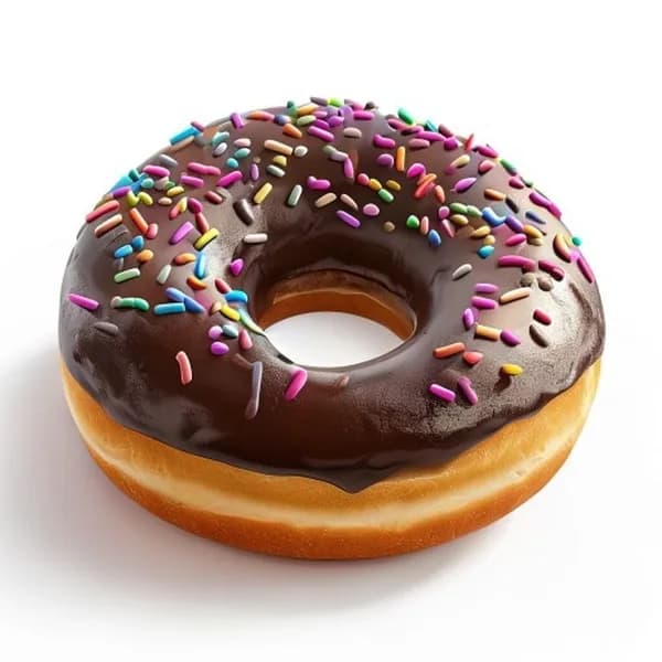 Hyper-Realistic 3D Render Of A Delicious Double-Chocolate Glazed Donut With Colo