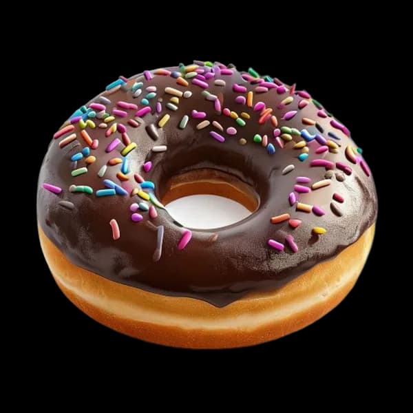 Hyper-Realistic 3D Render Of A Delicious Double-Chocolate Glazed Donut With Colo