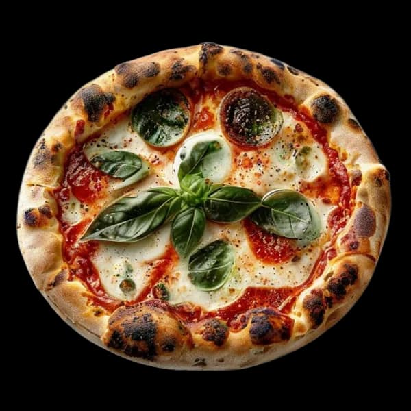 Photorealistic Close-Up Of A Fresh Hot Slice Of Gourmet Wood-Fired Pizza With Me
