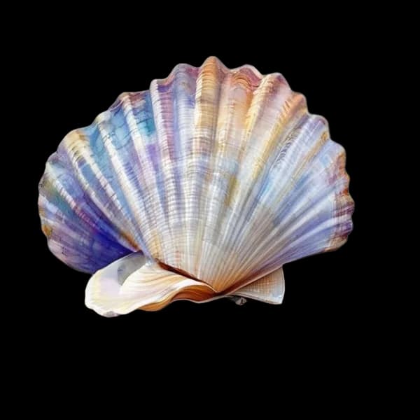 Photorealistic Watercolor Painting Of A Detailed Sea Shell Resting On Soft Golde