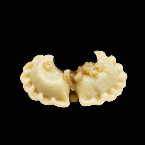 Polish Pierogi Dumplings Sour Cream Onions Transparent JPG Image