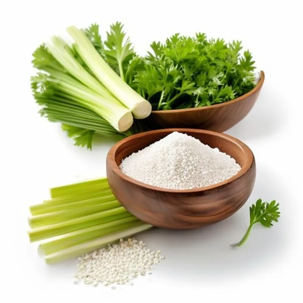 Realistic Celery Seed Ingredient Showcase Whole And Powder Together Front View S