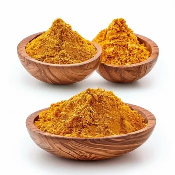 Realistic Saffron Ingredient Showcase Whole And Powder Together Front View Side