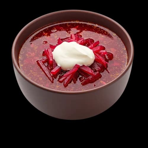 Russischer Borschtsch Rote-Bete-Suppe mit Sauerrahm Transparent PNG