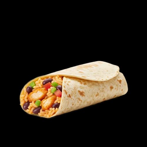 Spicy Chicken Burrito Wrapped Flour Tortilla Rice Beans Transparent JPG Image