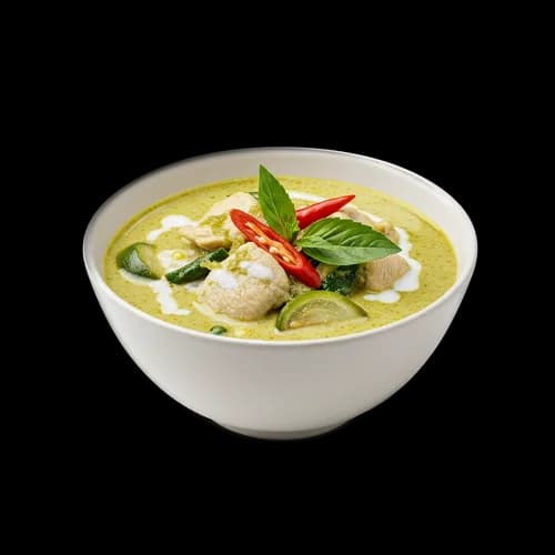 Scharfe Thai Grünes Curry Hühnchen Kokosmilch Schale Transparent PNG