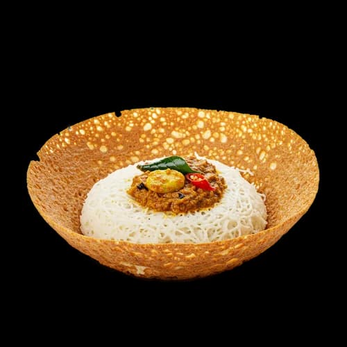 Sri Lankan String Hoppers Coconut Sambal Curry Transparent JPG Image