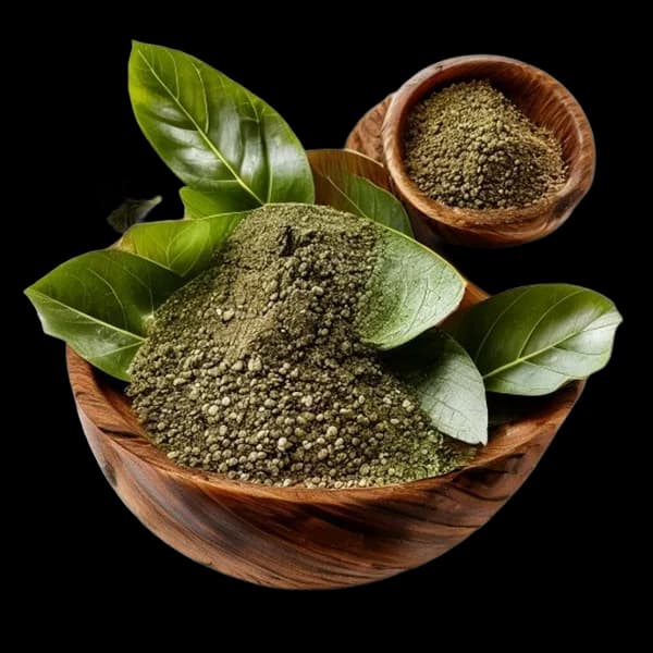 Ultra Hd Bay Leaf Whole Pieces And Ground Powder Arranged Around Wooden Bowl Fro