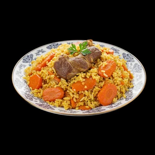 Usbekischer Plov (Pilaw) Reis Lamm Karotten Großes Gericht Transparent PNG